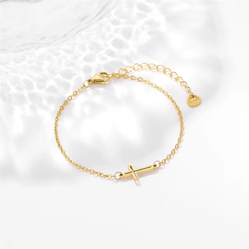 Cheap Stainless Steel Cross Chain Bracelet for Women's Hip-hop HIPHOP Cross Chain Bracelet Bracelet and Accessories