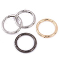 Plating Gold Silver Black 32mm Large Diameter Metal Spring Ring Round Carabiner Open O Shaped Ring