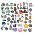New Sport Outdoor Equipment Mountain Camping Trip Scenery Fire Motif Custom Iron on Embroidered Patches Badge for Jacket Coat