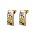 Custom Fashionable Gold-Plated Brass Stud Enamel Hoop Earrings for Women Stylish Jewelry for Weddings Parties Engagements