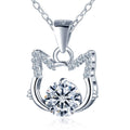 S925 Sterling Silver Cat Moissanite Pendant Necklace with Clavicle Chain Versatile Jewelry MegaBDM