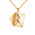 Personalized  Album Box Photo Locket Necklace  Stainless Steel  Envelope Pendant Necklace Collar De Sobres