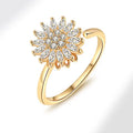 Anillo De Ansiedad Rotatable Sparkling Sunflower Fidget Anxiety Ring for Women Anti Stress Jewelry Rotating Charm Opening Ring