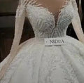 S1085A Drop Shipping High -quality Hot -selling Bride Married Luxury Heavy Work Dragon Tail White Girls Wedding Dress