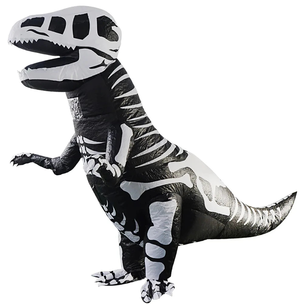 New Inflatable Dinosaur Costume T-Rex Skeleton Adults Kids Dino Suit Carnival Cosplay Party Fancy Dress