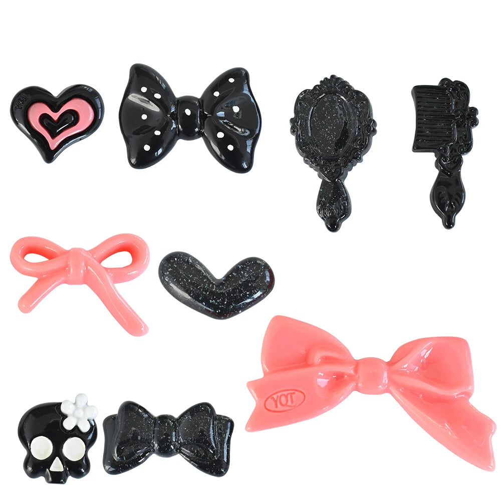 Cheap Price Black Style Mirror and Comb Fashion Resin Cabochon for Dollhouse Diy Scrapbooking Phone Case Decoration