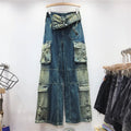 Boutique Wholesale 2025 Autumn New Fashionable High Waist Personalized Pocket Straight Tube Loose Slimming Women's Jeans