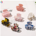 QIYUE Small Size Leopard Print Hair Claw Clip Marble Acetate Hairgrip for Kid Children Girl