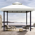 FEAMONT 10'x10' Steel Waterproof Outdoor Garden Gazebo Aluminum Frame With PVC and Coating for Patios