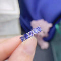 Summer Wedding Fine Jewelry Fashionable Inlay Natural Tanzanite Rings Oval Cut Classic for Parties Low MOQ