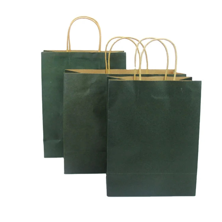Manufacturer Wholesale Take Away Disposable Kraft and White Customized Logo Paper Packaging Bag