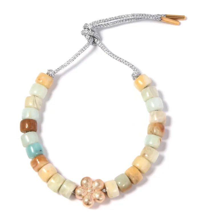 Cenda Forte Beads Bracelets With Flower DIY Handmade Multi Stone Bracelet Kit Rainbow Bracelets