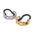 2025 Trendy Thick Female Hair Rope Waterproof 18k Gold-plated Jewelry Stainless Steel Metal Hair Accessories for Women