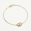 Wholesale Minimalist Unique Lovely Cookie Shape Zircon 925 Sterling Silver 18k Gold Plated Fine Jewelry Bracelet for Women