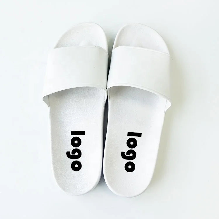 Fashion Slide slippers Custom logo for Men Design PVC Slides Embossed Beach Flip Flops Rubber Blank Printed Custom slippers 2022