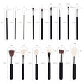 12pcs Natural Hair Makeup Tools Accept Customize logo Private Label Eye Eyeshadow Brushes Black Silver Style Makeup Brush Set