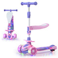 Children Scooter for Kids 3 Wheels Adjustable Height Lean to Steer Extra-Wide Deck Kids Scooter With LED Light up Wheels