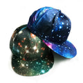 Shenzhen Wholesale Unisex 6 Panel 3D Printed Starry Galaxy Hip Pop Flat Brim Hats Snapback Cap