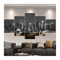 Modern Print City Paintings Art Print Canvas Wall Art 5 Panel Landscape Picture
