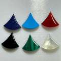 Natural Black Onyx Red Agate Green Malachite White MOP Blue Turquoise 15.80x17.40mm BV Skirt Shape Stone Fan Dubai Gemstone