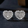92.5% Purity 925 Sterling Silver Moissanite 925 Sterling Silver Stud Earring Classical Style Heart-Shape Fine