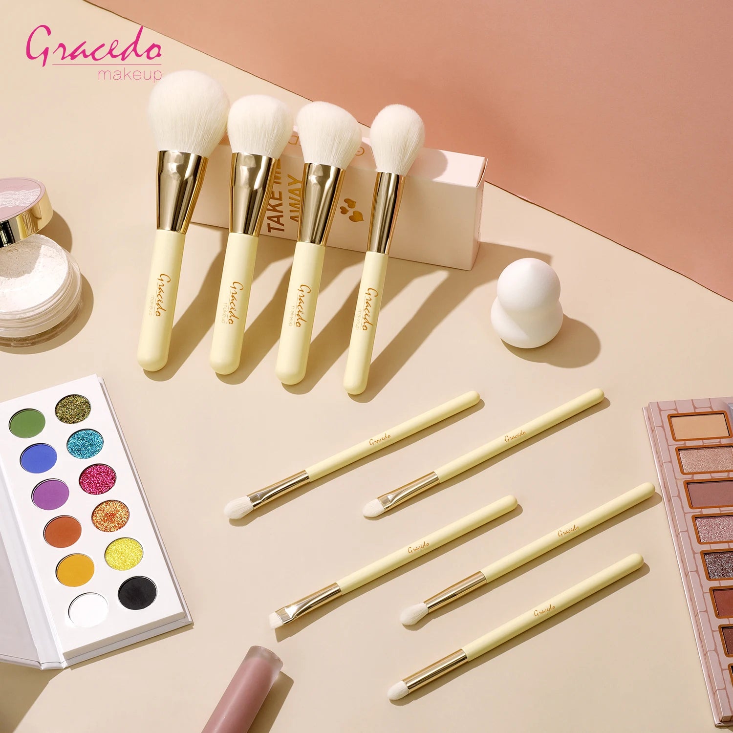 Gracedo Custom Logo 9-Piece Black Professional Synthetic Hair Makeup Brush Set Wood Handles ISO9001 Certified ODM OEM Service