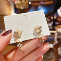 S925 Silver Needle Earrings 18k Gold Plated Luxury Exquisite Gold Diamond Opal Flower Water Drop Earrings for Women