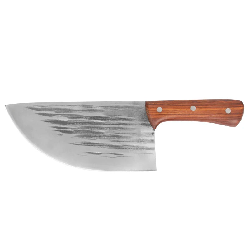 High Quality 8 Inch Skarde Slaughter Cutter Cutting Steel Meat Cleaver Kitchen Knife Retro Butcher Knife Hand Forged Knife