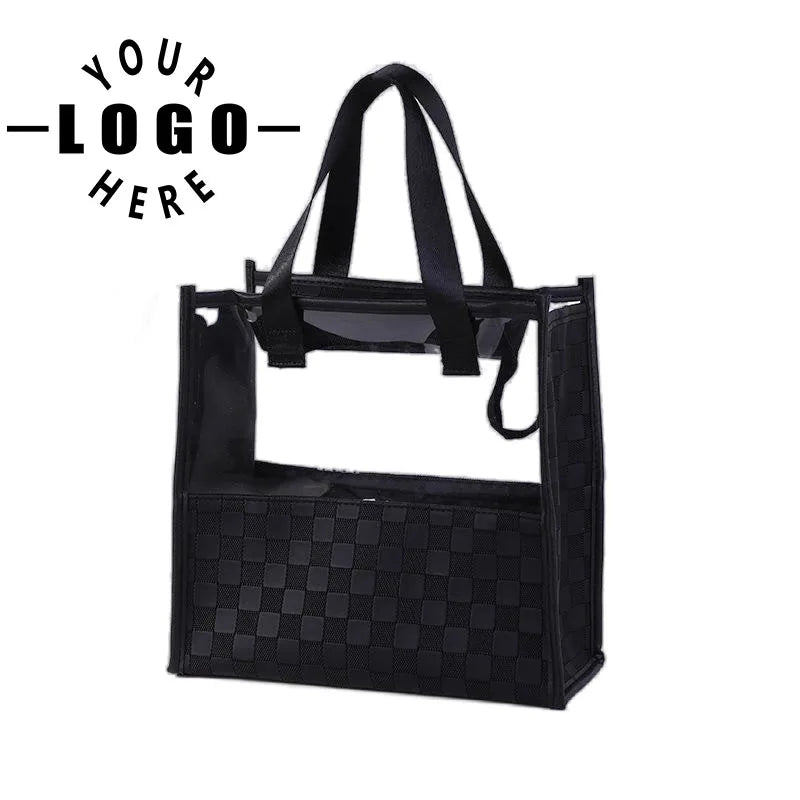 Fashion Custom Logo Transparent Make up Bag Portable Beauty 3pcs Clear Makeup Set Bag Organizer Trousse De Toilette Voyage