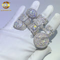 New Arrival Fine Jewelry 925 Sterling Silver Iced Out Diamond Hip Hop Mens Moissanite Ring