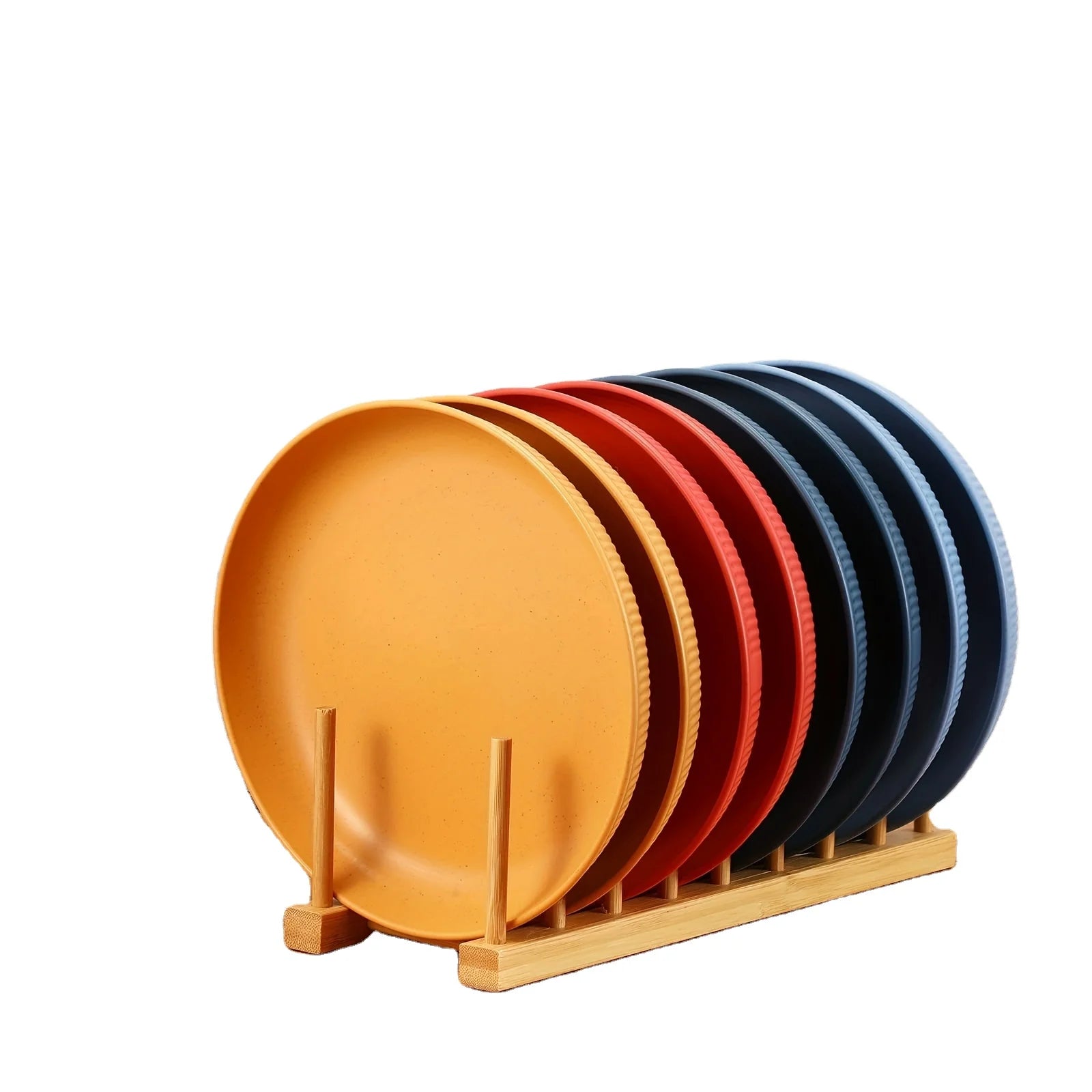 8 Piece Reusable Wheat Straw Dinner Plate Set 9 Inch Unbreakable Lightweight Eco-Friendly Tableware Dinnerware Family Picnic