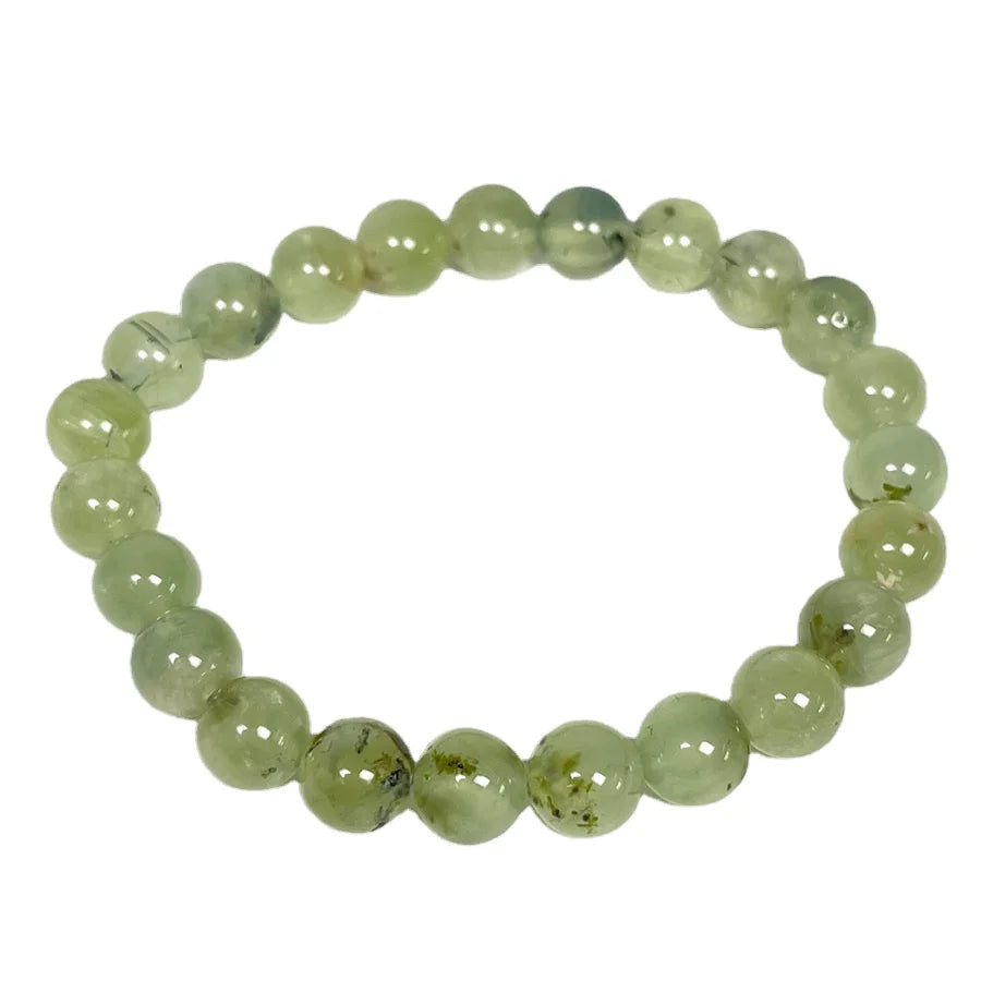 Natural Healing Crystal 4mm 5A Green Prehnite Beaded Round Bracelet Women Men Stone Charm Bracelets Jewelry