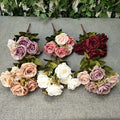 Wholesale 11-head Artificial Silk Roses  for  Home Flower Arrangements  for Wedding Decoration