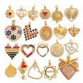 Fine Trendy Colourful Love Heart Charm PendantShining18K Gold Paved Full Zircon Jewelry Necklace Accessories Supplies M48