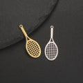 Wholesale DIY Charm Jewelry Making New Highly Polished 18K Gold Stainless Steel Sport Tennis Racket Charm Tennis Racket Pendant