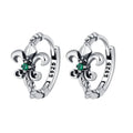 925 Sterling Silver Inlaid Green Cz Premium Design Vintage Women's Flower Earrings Factory Outlet