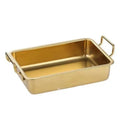 304 Korean Golden Stainless Steel Noodle Snack Plate BBQ Tray Restaurant Deepening Square Plate Dessert Creative Plate