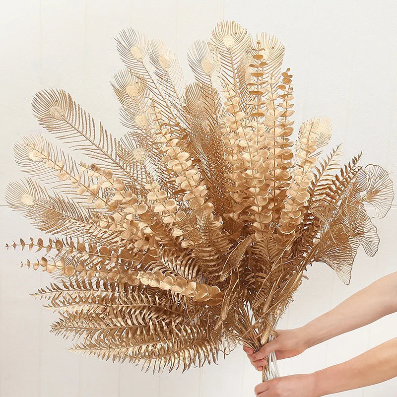 Luxury Decorative Artificial Golden Color Flowers for Wedding Decoration