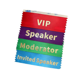Polyester Satin Ribbon 5cm*10cm Custom Logo Self-Adhesive Award Badge Ribbons
