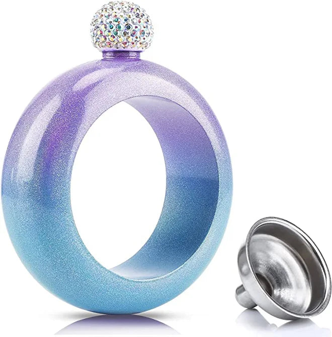 Dropshipping Mini Bangle Bracelet Flask with Rhinestones Lid and Funnel Great Wine Holder Gifts for Women