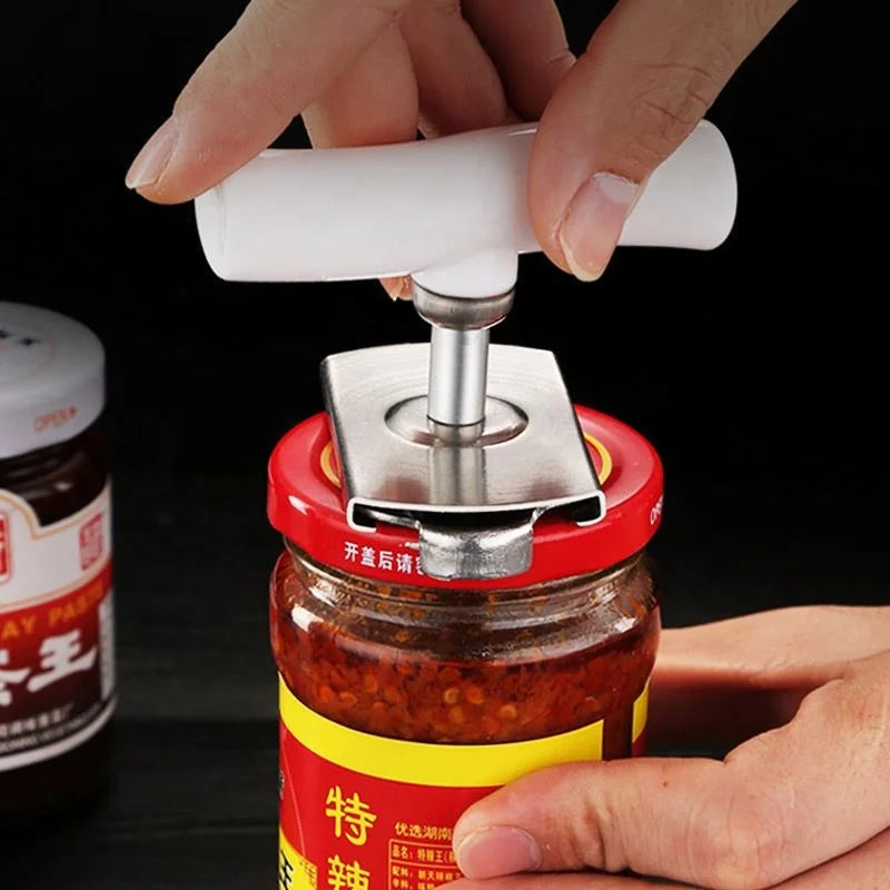 2024 New Creative Multifunctional Household Non-slip Can Opener Screw Capper Kitchen Stainless Steel Can Opener Tool