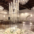 5-Arm Acrylic Pillar Holder Eco-Friendly Durable Clear Wedding Table Centerpiece Decoration with Flower Carton