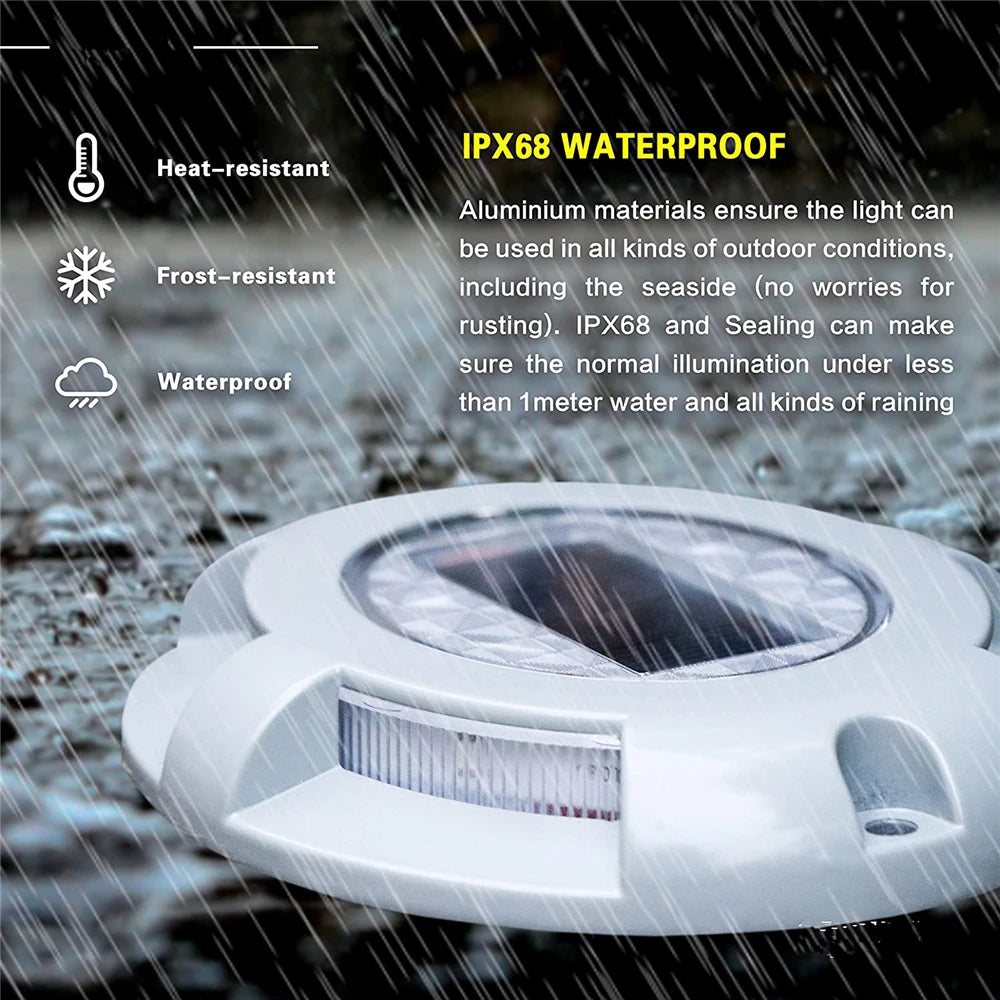 Outdoor Waterproof IP68 LED Solar Buried Lamp Street Pathway Garden Stairway Underground LED Driveway Lights in Concrete