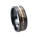 8mm Black Hammered Tungsten Wedding Ring With Charred Whiskey Barrel Wood Antler Inlay