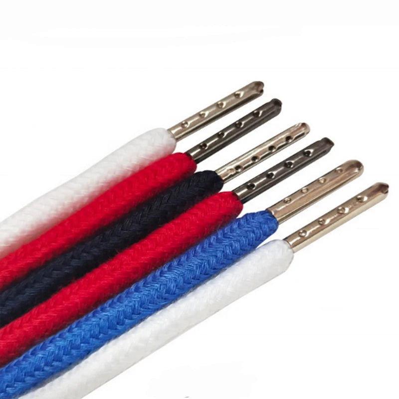 6 mm Black Cotton Rope with Metal Coated & Tipped Finish for Sports Pants Waist Drawcord Hoodie Cords Garments with Roll Pattern