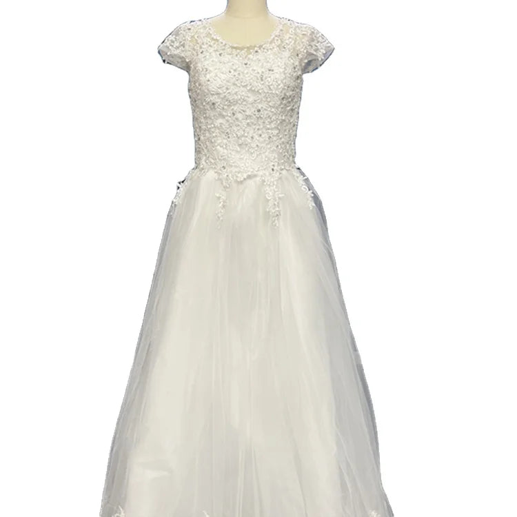 2023 Beautiful Hot Selling Design of Wedding Trip Shot Sleeveless Embroidery Elegant Romantic Bride Wedding Dress