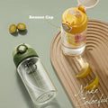 360ml/500ml High Borosilicate High Temperature Resistant Glass Water Bottle With Bounce Lid Scale and Leather Sleeve for School