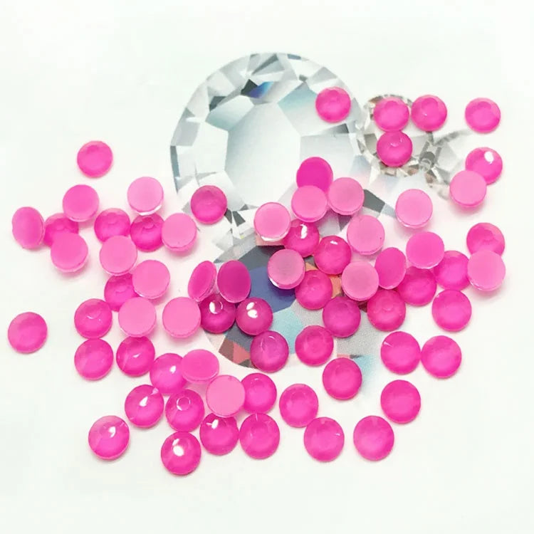 Wholesale Neon Rose AB Color Non HotFix Glass FlatBack Rhinestones  SS6-SS20 for Garments and Art Decoration
