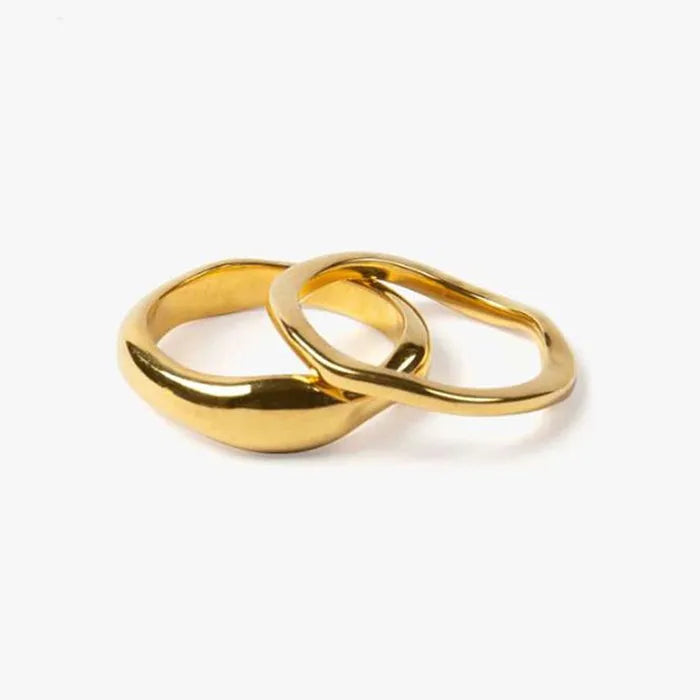 2020 Women Ring Jewelry Geometric Minimalist Stainless Steel Stacking Rings Set
