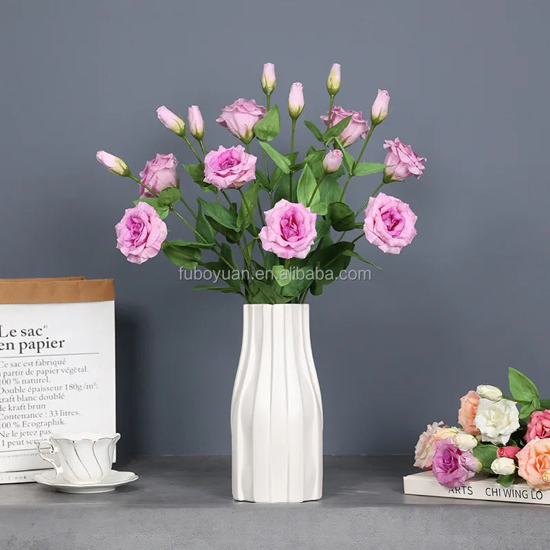 S051 Wedding Decoration Artificial Flowers Real Touch Platycodon Flower Decorative Artificial Lisianthus Flowers for Wholesale